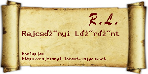 Rajcsányi Lóránt névjegykártya