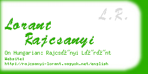 lorant rajcsanyi business card